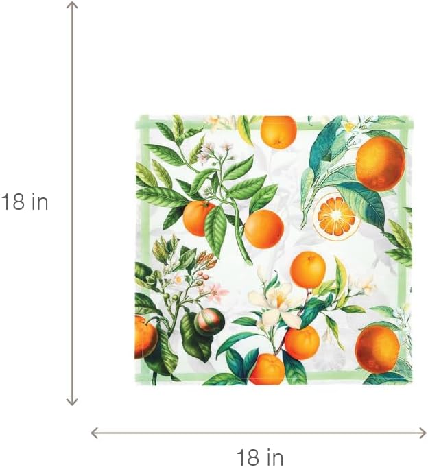 47th & Main Set of 4 100% Cotton Cloth Table Napkins for Dining, 18" Square, Oranges - Image 3