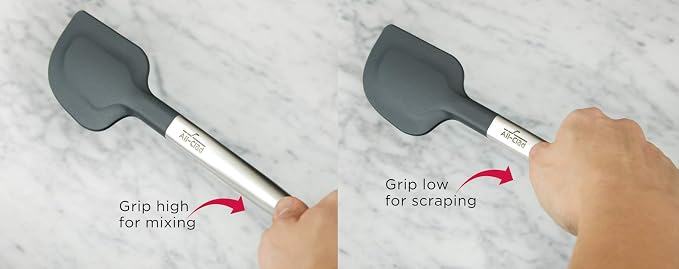 All-Clad Specialty Silicone Kitchen Gadgets Spatula Kitchen Tools, Kitchen Hacks Silver, Stainless Steel and Black - Image 6