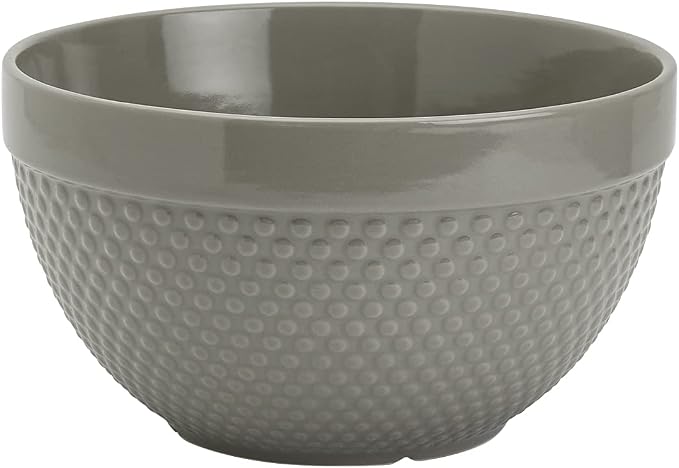 Tabletops Gallery Hobnail Style 4 Piece Timeless Grey Stoneware Nesting Mixing Bowl Set for Baking and Cooking - Image 6