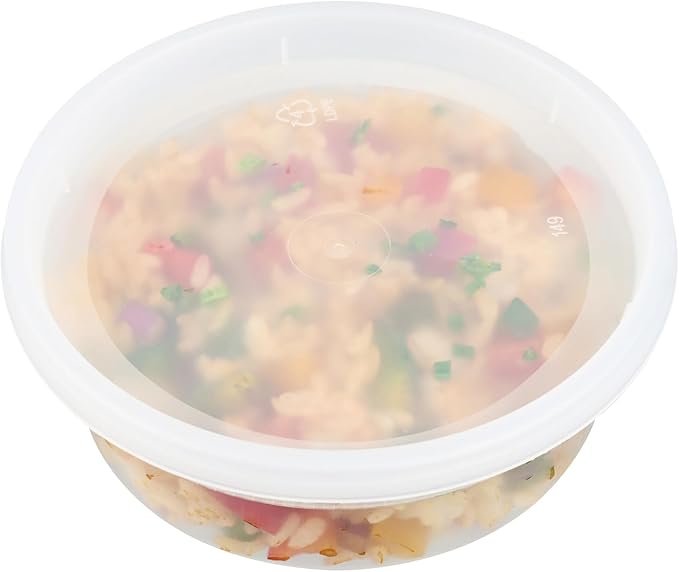 Restaurantware-Asporto 8 Ounce To Go Boxes, 25 Microwavable Round Soup Containers - Clear Plastic Lids Included, Do Not Contain BPA, Clear Plastic Catering Food Containers, Disposable - Image 9