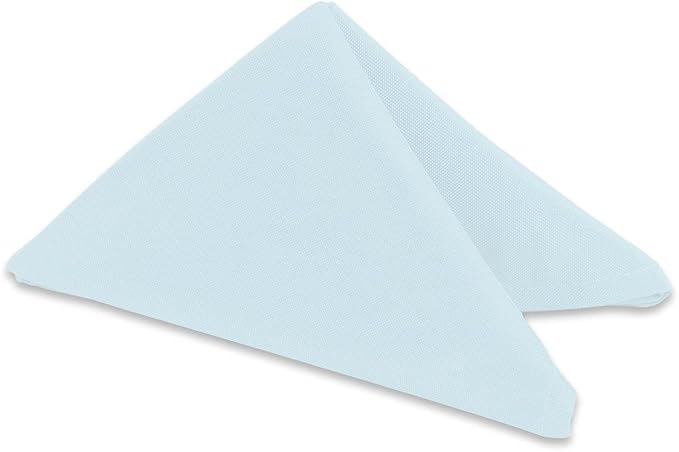 50 pcs Light Blue 20"x20" Polyester Cloth Napkins | Premium, soft, & durable square linen napkins, perfect for weddings, dining, restaurants, & parties. Washable. by LeadingLinens