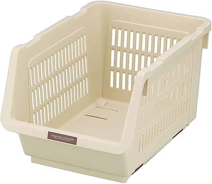 JapanBargain 3027, Japanese Stackable Storage Bin Kitchen Pantry Organizers Food Basket for Fruit Potato Condiments and Spices, Made in Japan by JapanBargain
