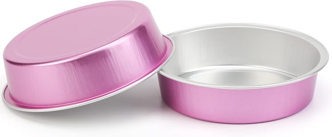 Beasea Disposable Mini Pans with Lids, 100 Pack 4” 8oz Pink Aluminum Baking Pie Foil Tins Small Round Tart Cups Containers for Individual Cupcake Muffin Cheesecake Dessert Ramekins Quiche Oven Dishes - Image 4