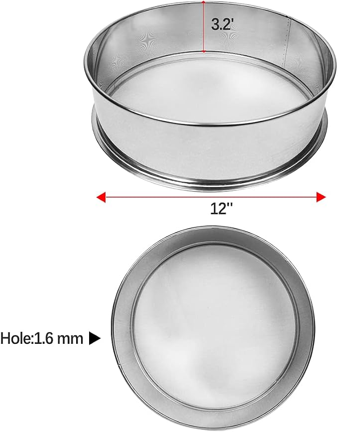 Sidasu Vibrating Sifter-Stainless Steel 12 Mesh for Powder Sifter Machine | Replacement Sieve for Baking Kitchens,Grain Milling,Herbal Powder,Food Preparation - Image 2