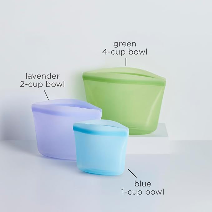 Stasher Premium Reusable Silicone Bags and Lunch Bag, 3-Pack, Multicolor | Food-Safe Silicone, BPA-Free, Leak-Free, Eco-Friendly, Dishwasher, Travel Containers, Meal Prep, Food Storage, Travel - Image 2
