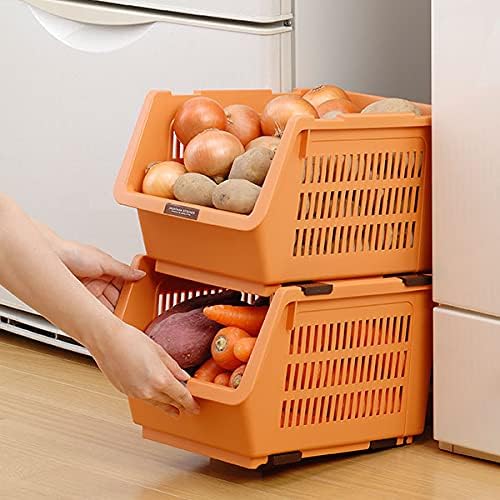 JapanBargain 4670, Japanese Stackable Storage Bin Kitchen Pantry Organizers Food Basket for Fruit Potato Condiments and Spices, Made in Japan - Image 6