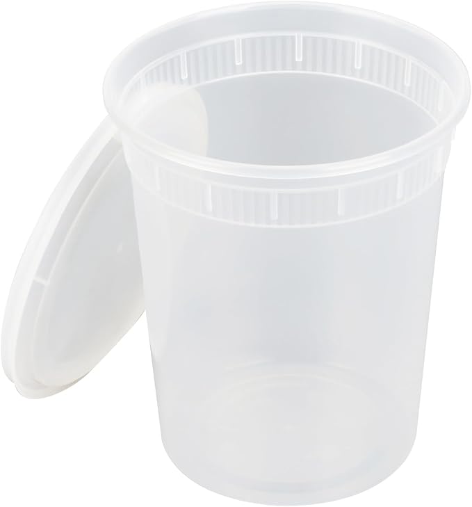 Asporto 32 Ounce To Go Boxes, 25 Microwavable Round Soup Containers - Clear Plastic Lids Included, Do Not Contain BPA, Clear Plastic Catering Food Containers, Disposable - Restaurantware - Image 12