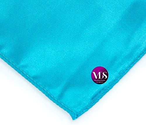 VDS - 100 Pieces | Satin Napkins 20 x 20 Inch Square | Kitchen & Dinner Table Napkins Cloths Handkerchief for Restaurant Bistro Wedding Christmas Birthday Party Dinner Decoration (Teal) - Image 5