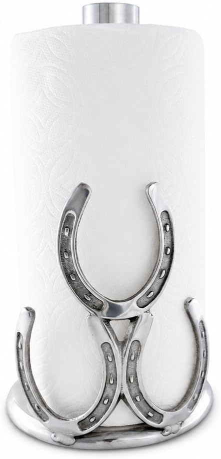 Arthur Court Horseshoe Paper Towel Holder - Decorative Aluminum Equestrian Kitchen Accessory - 12.5 Inch Tall by ArthurCourt