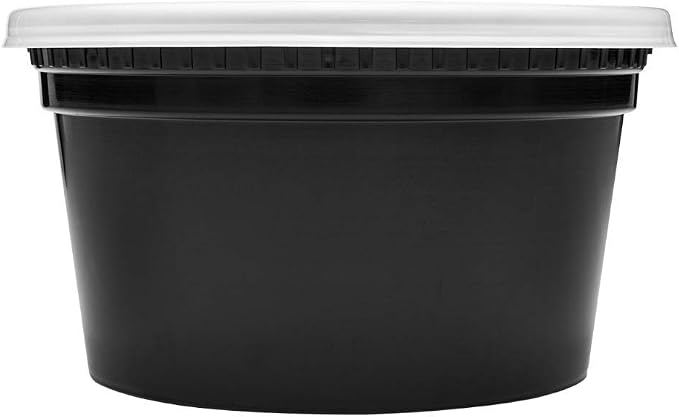 Karat [12oz - 240 ct Black PP Injection Molded Round Deli Containers with Lids (FP-IMDC12-PPB) - Image 6