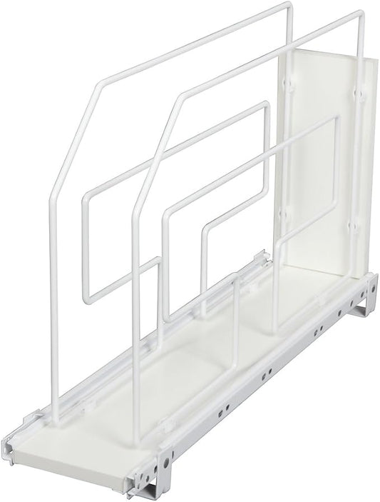 Knape & Vogt TDRO6-W 6 in. Roll Out Tray Divider Cabinet Organizer, White by KnapeVogt