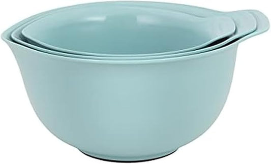 KitchenAid Universal Nesting Plastic Mixing Bowls with Non Slip Base and Pour Spout, Dishwasher Safe, Set Of 3, 2.5 quart, 3.5 quart and 4.5 quart, Aqua Sky by Unknown