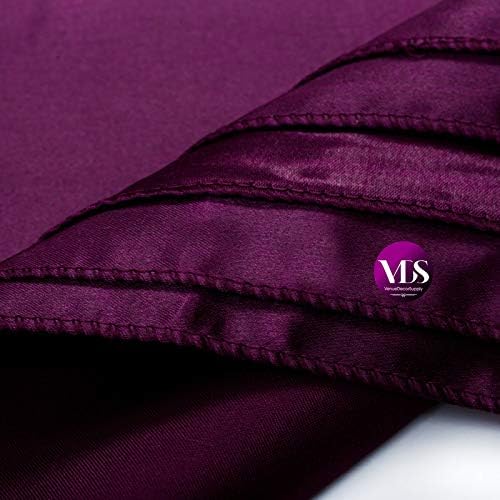 VDS - 25 Pieces | Satin Napkins 20 x 20 Inch Square | Kitchen & Dinner Table Napkins Cloths Handkerchief for Restaurant Bistro Wedding Christmas Birthday Party Dinner Decoration (Eggplant) - Image 3