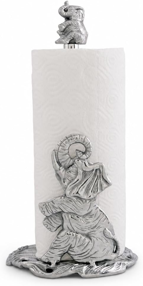 Arthur Court Elephant Paper Towel Holder - Decorative Aluminum Countertop Dispenser - 14.5 Inch Tall Kitchen Accessory - Image 5