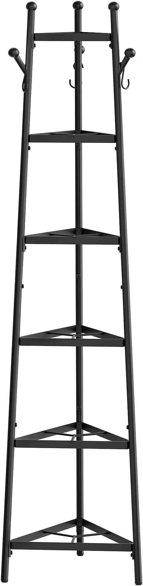 Pot Racks, 6-Tier Cookware Stand, Triangle Shelf Storage Tower for Kitchen, Pans Pots Storage Rack, Metal Wire Shelf Organizer, Corner Shelf, for Kitchen, Living Room, Black TPR15BB - Image 8