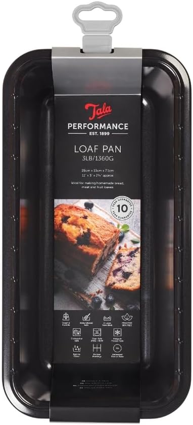 Tala Performance, 3lb Loaf Pan, Professional Gauge Carbon Steel with Whitford Eclipse Non-Stick Coating, Cake Tin by Tala