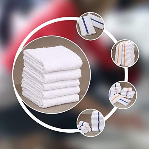 60 PC New Cotton Blend White Restaurant Bar Mops Kitchen Towels (5 Dozen) (60, Gold Stripe) - Image 8