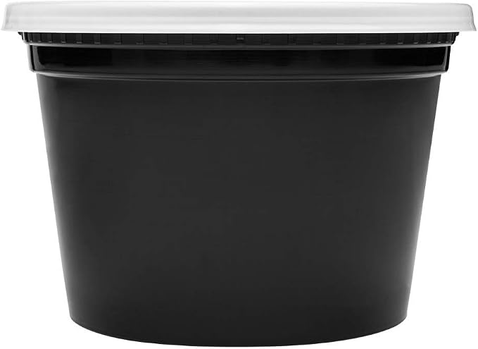 Karat [16oz - 240 ct Black PP Injection Molded Round Deli Containers with Lids (FP-IMDC16-PPB) - Image 6
