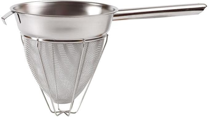 Winco 8" Stainless Steel Bouillon Strainer | Reinforced frame, Extra fine mesh, Foodservice by Winco