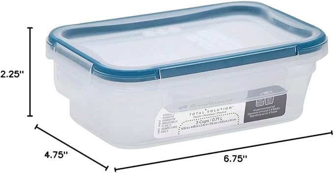 Snapware Total Solutions (3 Cup) Plastic Food Storage Containers Set, Airtight & Leakproof Locking BPA-Free Lids Tupperware, Freezer Dishwasher Microwave Safe (Pack of 10) - Image 15