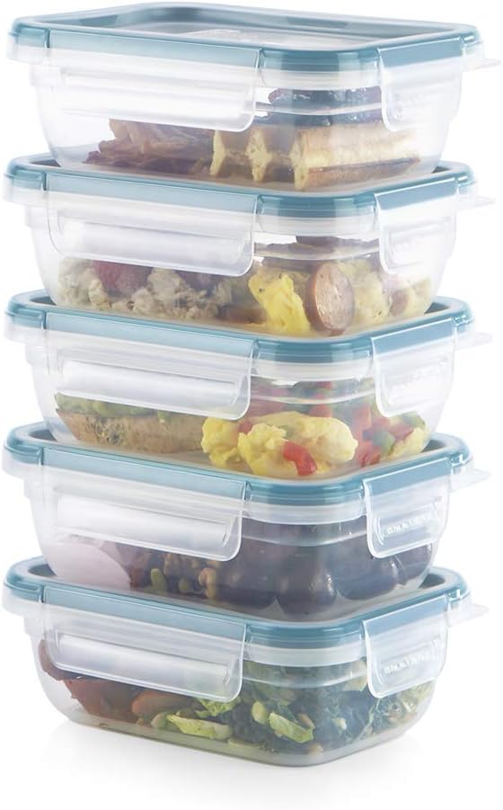 Snapware Total Solutions (3 Cup) Plastic Food Storage Containers Set, Airtight & Leakproof Locking BPA-Free Lids Tupperware, Freezer Dishwasher Microwave Safe (Pack of 10) - Image 2