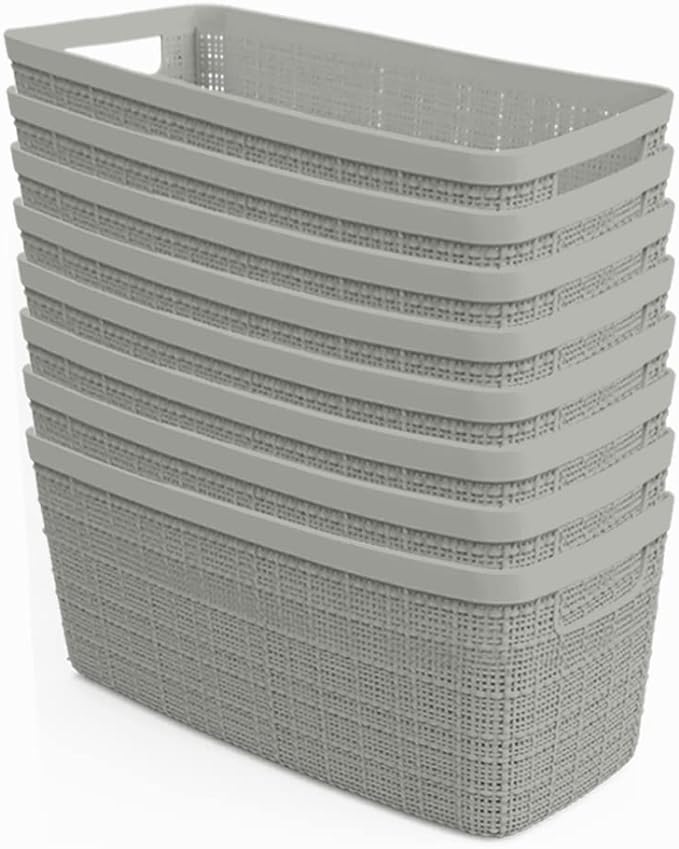 Curver Set of Decorative Plastic Organization and Storage Baskets, Set of 12 - Image 5