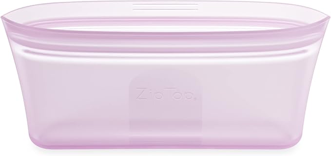 Zip Top Reusable Food Storage Bags | Snack Bag [Lavender] | Silicone Meal Prep Container | Microwave, Dishwasher and Freezer Safe | Made in the USA by ZipTop