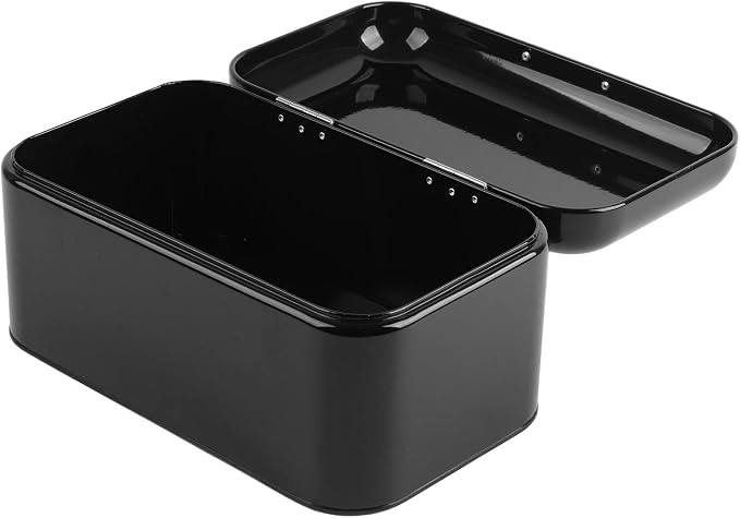 Cocoarm Solid Color Bread Box for Kitchen Countertop, Metal Bread Storage Bin Large Capacity Kitchen Storage Container for Pastries,Loaves, Dry Food (Black) - Image 7