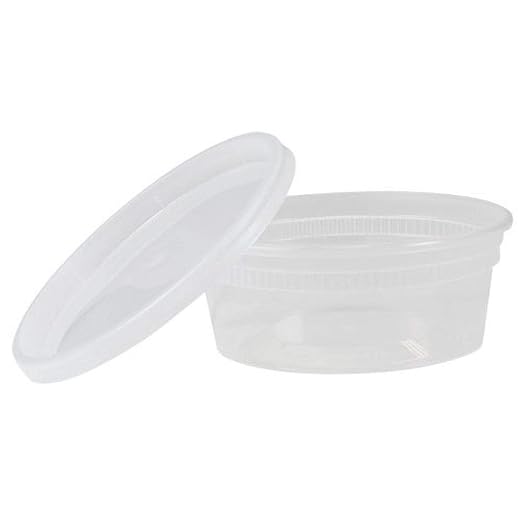 Plastic Microwaveable Food Containers with Lids 8 oz | BPA Free | Stackable | Leakproof | Microwave/Dishwasher/Freezer Safe by TRiPAK