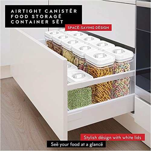 DWËLLZA KITCHEN Airtight Food Storage Containers Set - 10 PC Set - For Kitchen Pantry Organization and Storage - BPA-Free - Clear Plastic Dry Food Canisters with Improved Lids, Keeps Food Fresh. - Image 6
