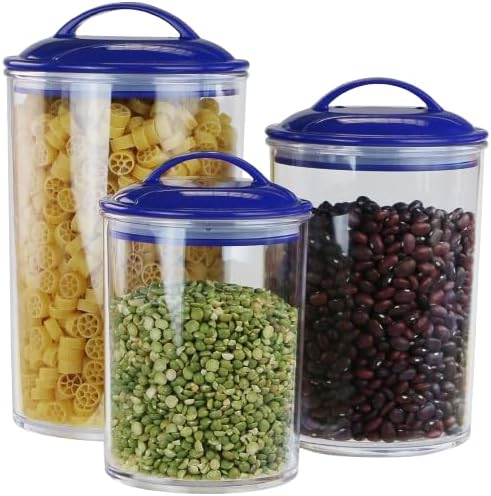 Food Storage Containers, BPA Free Airtight Canisters for Cereal, Pasta, Sugar, Coffee, Flour, Cookies, Loose Tea, for Kitchen Organization, Set of 3 by Reston Lloyd, Indigo - Image 7
