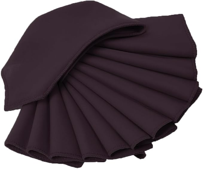 Pack of 100 PCS Cloth Napkins 17x17 inch Washable Polyester Dinner Napkins Soft Table Napkins for Wedding Party Dining Banquet Bistro Decoration - Plum - Image 4