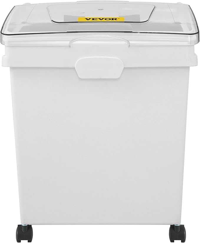 VEVOR Ingredient Bin, 10.5 Gallons Capacity Ingredient Storage Bin, PP Material Flour Bins On Wheels, White Shelf Ingredient Bin with Scoop and Sliding Lid, Commercial Storage Bins 3 Pcs/Set - Image 9
