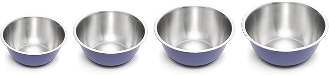 Fox Run Stainless Steel Mixing Bowl, 6.25 Quart Purple Mixing Bowl | Non-Skid Base For Easy Mixing | Cute Purple Design | Double Wall Stainless Steel Mixing Bowl For Temperature Retention - Image 2