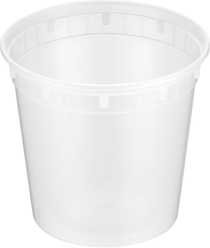 24oz [20 set] Heavy Duty Plastic Deli Container | BPA-Free Food Storage with Airtight Leak‑Proof Lids | Microwave, Freezer & Dishwasher Safe – Stackable, Bulk Reusable Soup & Meal Prep Tub - Image 9