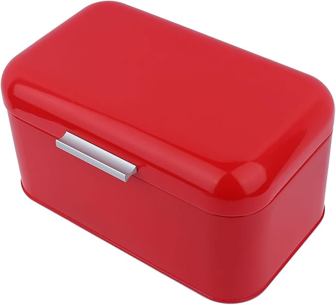 Cocoarm Bread Box, Red Retro Style, Metal, Large Capacity Kitchen Storage Container for Countertop - Image 6