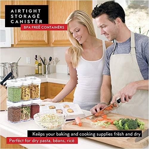 DWËLLZA KITCHEN Airtight Food Storage Containers Set - 12 PC Set - For Kitchen Pantry Organization and Storage - BPA-Free - Clear Plastic Dry Food Canisters with White Lids, Keeps Food Fresh. - Image 7