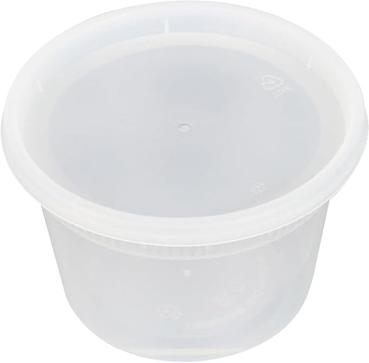 Restaurantware-Asporto 16 Ounce To Go Boxes, 100 Microwavable Round Soup Containers - Clear Plastic Lids Included, Do Not Contain BPA, Clear Plastic Soup Containers, Disposable by Restaurantware