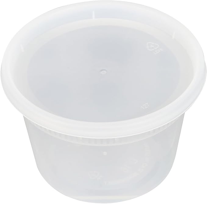 Asporto 16 oz Round Clear Plastic Soup Container - with Lid, Microwavable - 4 1/2" x 4 1/2" x 3" - 25 count box by Restaurantware
