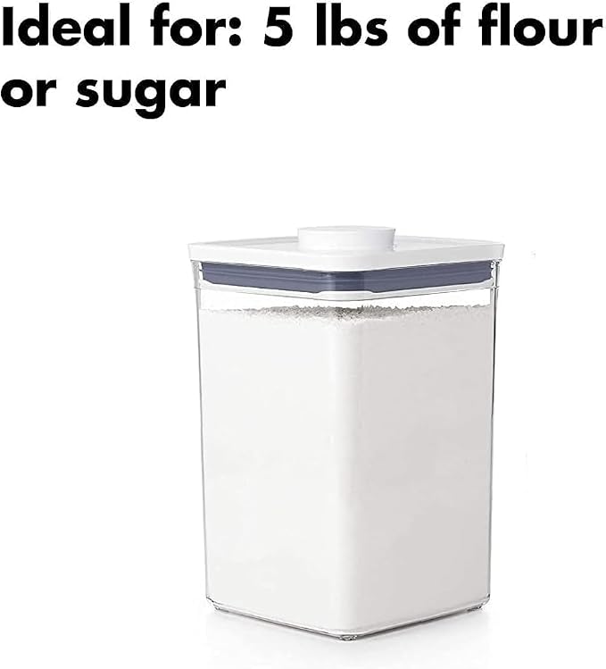 OXO Good Grips POP Container 4.4-Quart Square Airtight Food Storage for for Flour and More (Set of 4) - Image 3