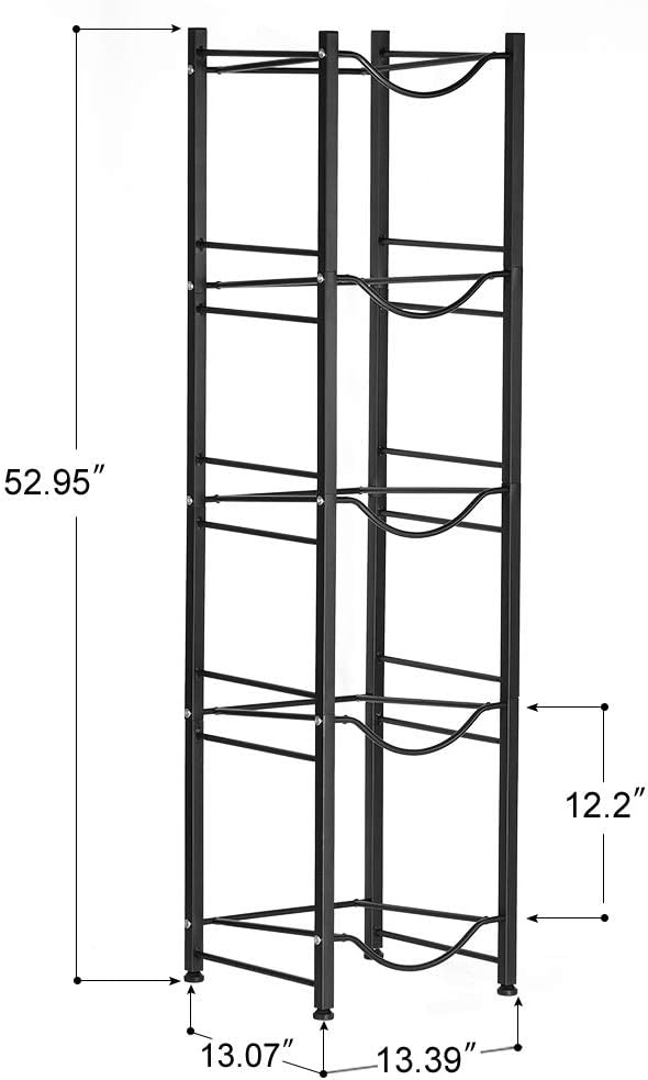 LIANTRAL 5 Gallon Water Jug Holder, 5 Tiers Black Heavy Duty Water Rack | Freestanding Water Bottle Organizer for Home Office - Image 2
