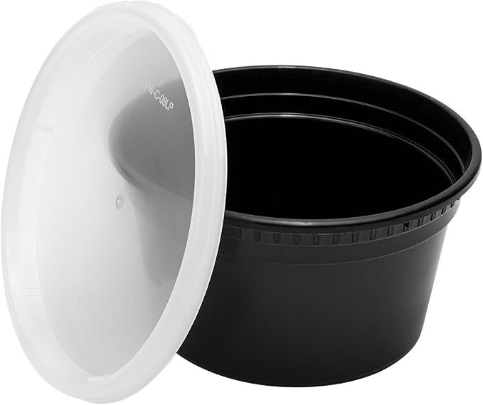 Karat [12oz - 240 ct Black PP Injection Molded Round Deli Containers with Lids (FP-IMDC12-PPB) - Image 7