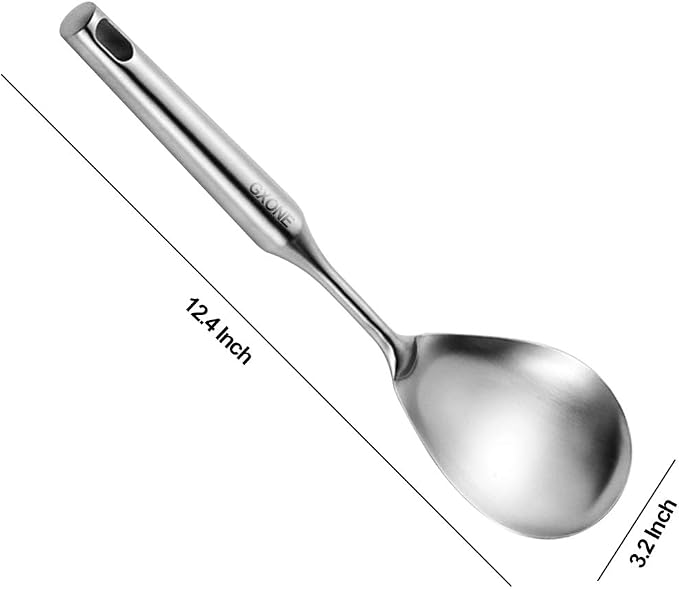 Large Serving & Cooking Spoon,for Cooking and Buffets,304 Stainless Steel | 304 Stainless Steel Kitchen Utensil,Round Handle - Image 2