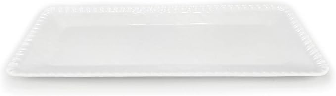 KX-WARE 17-Inch Melamine Serving Tray/Platters Set of 2, White & Rectangular | 100% Melamine,Dishwasher Safe,BPA Free - Image 3