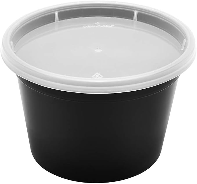 Karat [16oz - 240 ct Black PP Injection Molded Round Deli Containers with Lids (FP-IMDC16-PPB) - Image 7