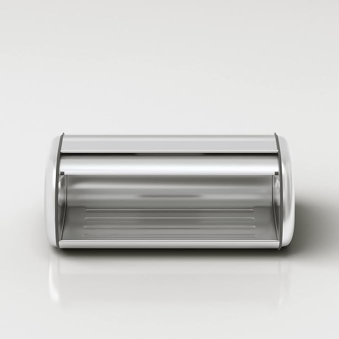 Stainless Steel Bread Box for Kitchen Countertop, Extra Thick Sturdy Bread Storage Container Large Bread Keeper Roll Up Style， Capacity Bread Keeper, 17 x 11 x 7.5 Inches - Image 4