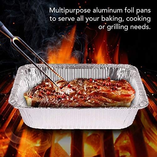 Stock Your Home Aluminum Pans 9x13 Disposable Foil Pans (30 Pack) - Half Size Steam Table Deep Trays - Tin Foil Pans Great for Cooking, Heating, Storing, Prepping Food - Image 4