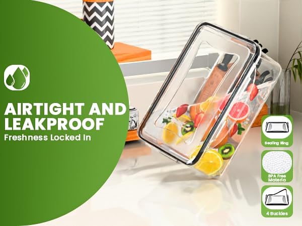 5 Pack Large Fruit Storage Containers for Fridge with Removable Colander | Plastic Food Storage Containers with Lids Airtight-Leak Proof Refrigerator Organizers and Storage of Vegetable - Image 7