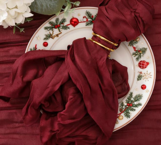 Cheesecloth Napkins Burgundy Red Cloth Napkins Bulk,Set of 50 | 21''x21'',Washable Boho Table Gauze Fabric Napkins,for Wedding Baby Bridal Shower Dinner Party Decor by Jimtx