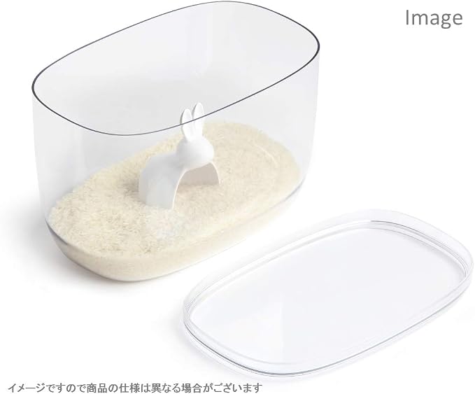 Quory 521714200 Rice Storage Container, Rice Bin, Rice Stocker with Measuring Cup, 13.2 lbs (6 kg), Scandinavian, Rice Container & Scoop, Bellabany, 11.8 x 7.3 inches (30 x 18.5 x 20 cm) - Image 2